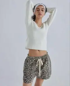 値下げ！！【シールームリン】ヒョウ柄ショートパンツ Sサイズ シールームリン ヒョウ柄ショートパンツ Sサイズ ツイル超