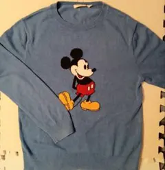 ミッキーマウス 水色セーター キッズ