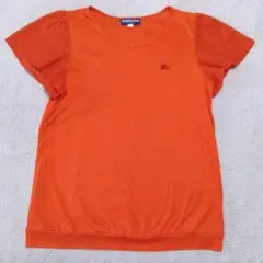 三陽商会製★BURBERRY BLUE LABEL【バーバリーブルーレーベル】 半袖Ｔシャツ【レディースM/オレンジ系】サーマル生地/カットソー BURBERRY BLUE LABEL - 三陽商会製☆BURBERRY BLUE LABEL【バーバリー