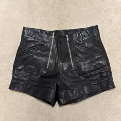 23ss prada double zip lether short pantsのサムネイル