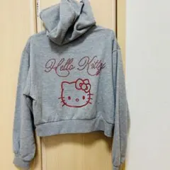 新品未使用タグ付きハローキティ ラメ ジップパーカークロップド丈のサムネイル