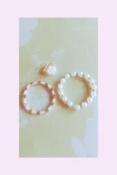 ハンドメイド品❁︎  パールビーズブレスレット3点セット