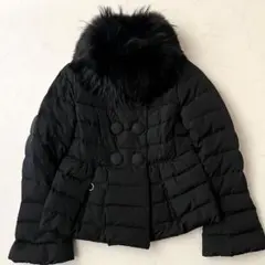 国内正規品 MONCLER KELLYFUR ダウンジャケット 黒 袖フレア