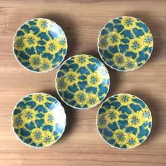 九谷焼　新品　4号皿　時代画風　吉田屋　小皿　5枚のサムネイル