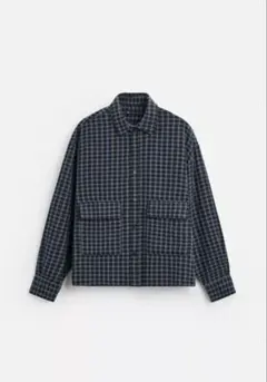 ZARA シャツ チェック柄 ネイビー系