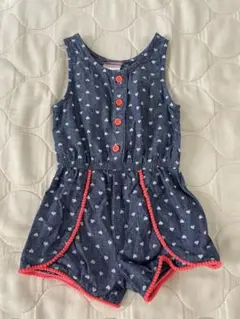 ネイビー ハート柄ロンパース 9