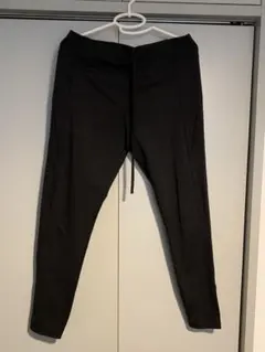 タグ無し　ストレッチ　リブレギンス　ブラック LL ウエストゴム