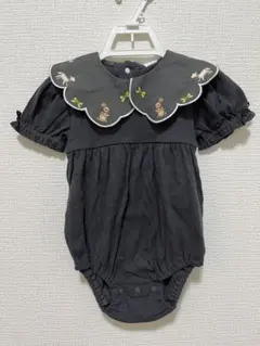 cottoli Yukiemon バースデイ　ロンパース　ブラック　80