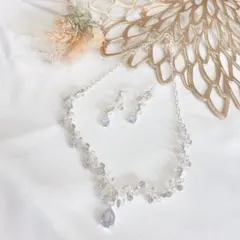 【ブライダルフェア】ジュエリー ブライダル ピアス ネックレス セット シルバー