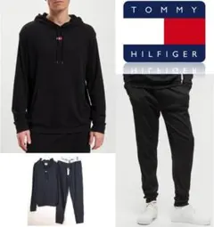 新品【トミージーンズ】上下セット リブパーカー ロングパンツ 黒 L相当