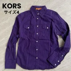 KORS マイケルコース　ボタンシャツ　長袖シャツ　コットンシャツ　サイズ4 紫のサムネイル