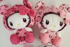 【2種セット】ハローキティ　レディなヒョウ柄BIGぬいぐるみ