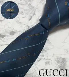 GUCCI ネクタイ レジメンタル ネイビー オールドグッチ