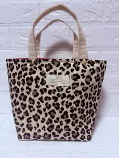 ハンドメイド 大人可愛い トートバッグ ヒョウ柄 ピンク