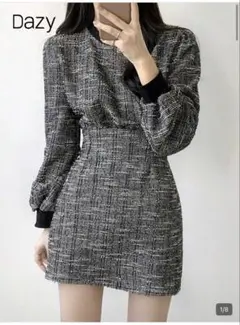 Dazy ツイード風セットアップ ブラック系