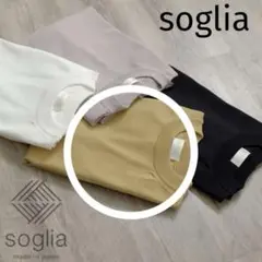 T810極美品　ソリア　コットンフィット シームレス ニットTee ゴールド　M