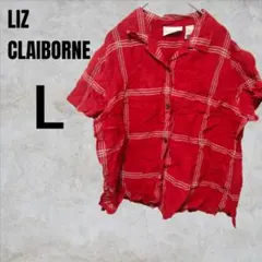 ✨インポート一点物【L】 赤 チェック柄 半袖シャツ 春　夏　コットン