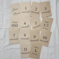 マンスリーカード 月齢カード 月齢フォト クラフト クラフト紙 シンプル