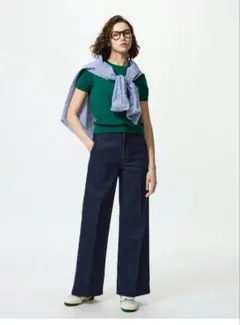 ワイドトラウザージーンズ　丈長め