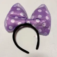 ミニー ミニーちゃん カチューシャ ディズニー ディズニーランド 紫 ドット柄