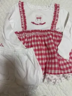 本日限定価格メゾピアノ 立体うさぎ ピンク 赤セットアップ 2着セット