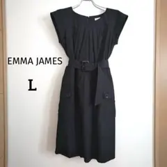 EMMA JAMES エマジェイムス　ノースリーブワンピース　ブラック　黒　L