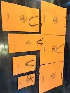 HERMES ショップ袋 7枚セット オレンジ