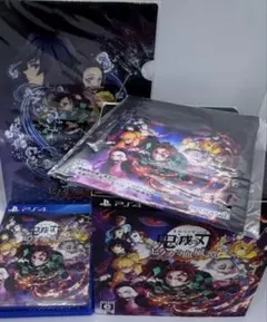 PS4)鬼滅の刃 ヒノカミ血風譚 フィギュア/巾着/クリアファイル セット
