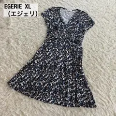 EGERIE（エジェリ）半袖花柄ワンピース膝丈フレアワンピース海外古着フランス製