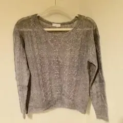 【※再値下げ】送料無料★大人気！パール付ケーブル編みニット