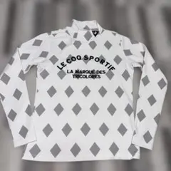 ルコック モックネック長袖シャツ　ゴルフシャツ　 Mレディースゴルフウェア　白