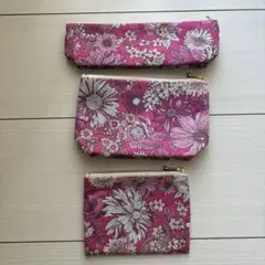 花柄マルチケース 3点セット