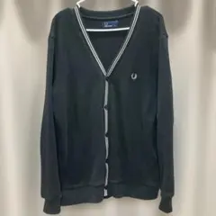 フレッドペリー カーディガン 黒 ＶネックFredPerry