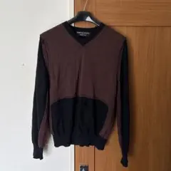 コムデギャルソンオムプリュス AD2002 切替Vネックニット M 四つの黒期