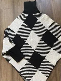 SHEIN チェック柄タートルネックニット M