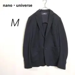 c5138【ナノユニバース】ジャケット 黒 M さらさらニット シングル
