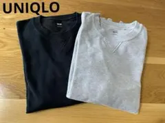 UNIQLO スウェットシャツ　クルーネック 2枚セット　ブラック（黒）&グレー