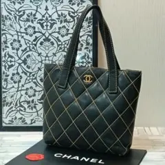 シャネル ハンドバッグ ワンショルダー ラムスキン 黒 ココマーク GD 