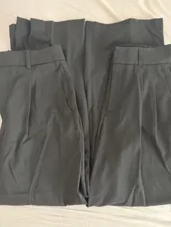 ユニクロ・GU　タックワイドパンツ　レディース　Mサイズ　黒　2枚セット