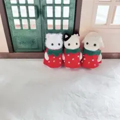3点セット いちごのワンピース シルバニアファミリー ハンドメイド 着せ替え服