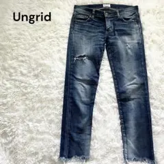 アングリッド フレイドヘムストスリ ストレッチ デニムパンツ ダメージ ジーパン