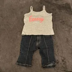セット　タンクトップ90とデニムパンツ80