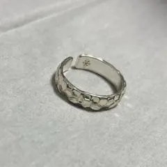 シルバー925 メキシカンジュエリー　ハニカム彫刻叩き加工リング　ヴィンテージ