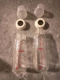 ガラス製哺乳瓶 目盛り付き 2本セット