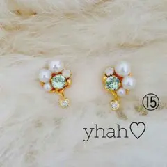 ピアス♡スワロ チャーム付 パール