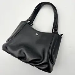 美品◎ユーバイウンガロ トートバッグ　レザー　ブラック　ハンドバッグ　カウレザーのサムネイル