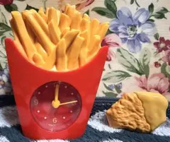 フライドポテト型目覚まし時計とチキンナゲット型クリップ 2個セット
