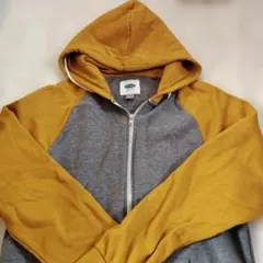 OLD NAVY ジップアップパーカー L 希少配色 グレー/マスタードのサムネイル