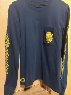 【希少】CHROMEHEARTS クロムハーツ　ダガー　ロンT Tシャツ　紺黄 希少】CHROMEHEARTS クロムハーツ ダガー ロンT Tシャツ 紺黄