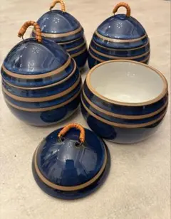 昭和レトロなすび形 茶碗蒸し セット四客煮物碗 汁物